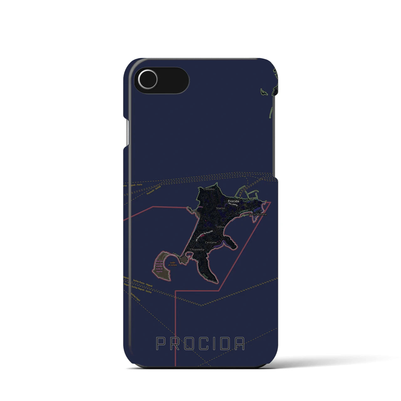 【プローチダ(イタリア)】地図柄iPhoneケース(バックカバータイプ)