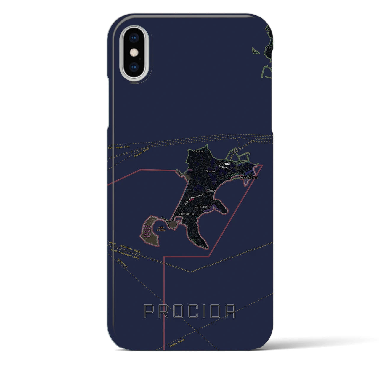 【プローチダ(イタリア)】地図柄iPhoneケース(バックカバータイプ)