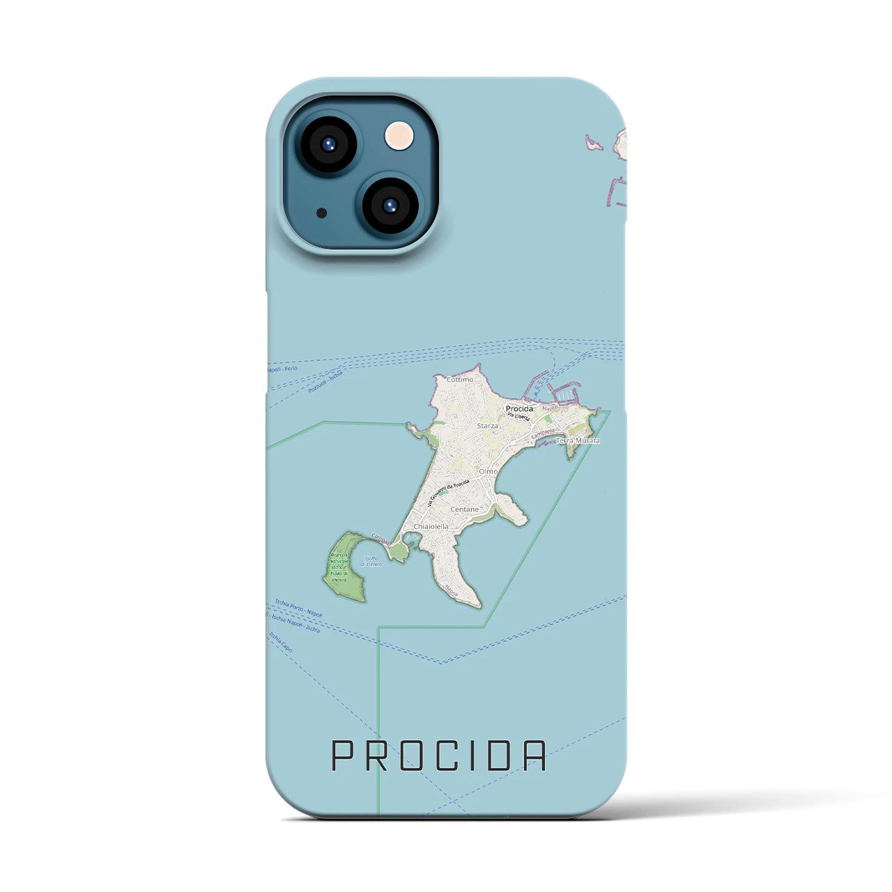 【プローチダ(イタリア)】地図柄iPhoneケース(バックカバータイプ)