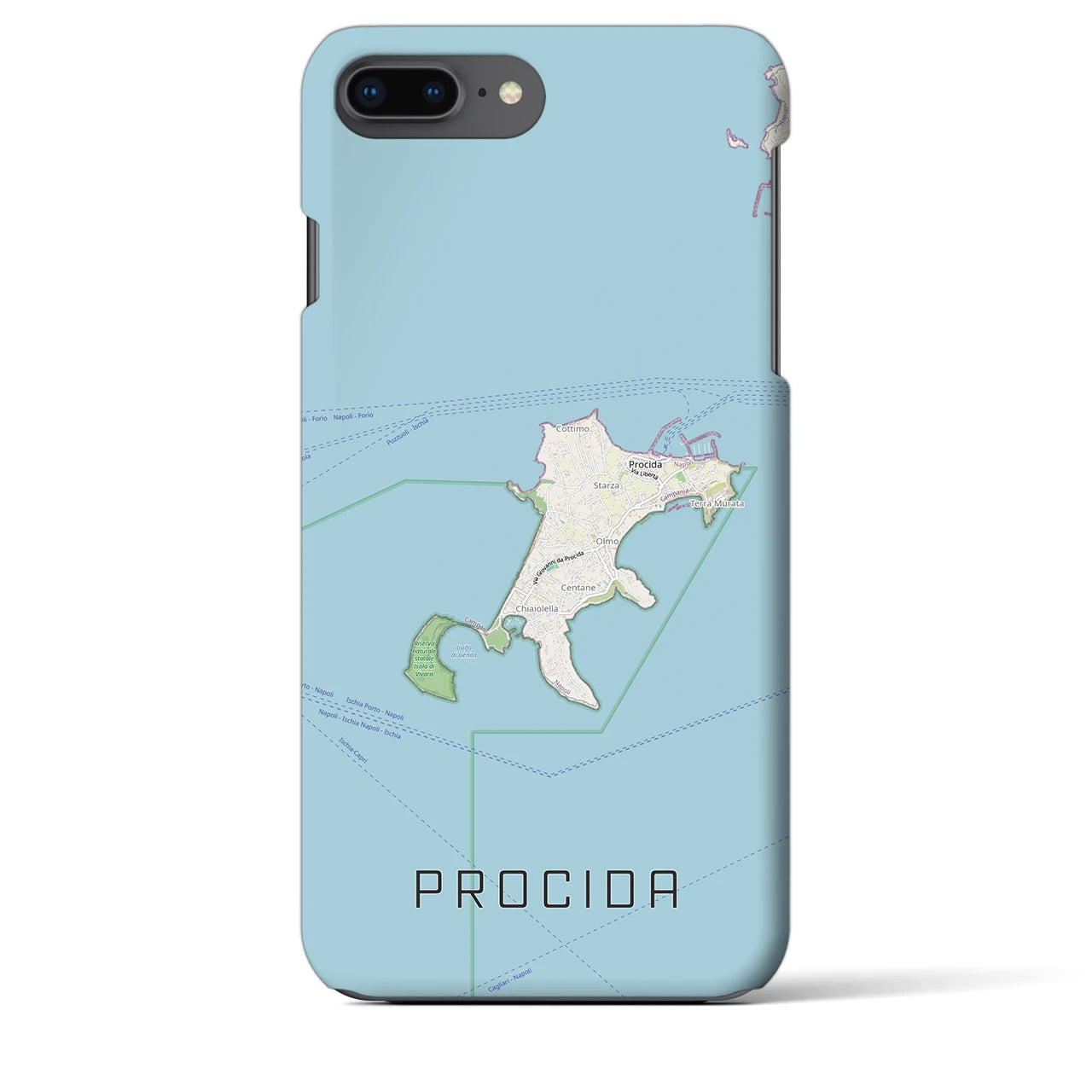 【プローチダ(イタリア)】地図柄iPhoneケース(バックカバータイプ)