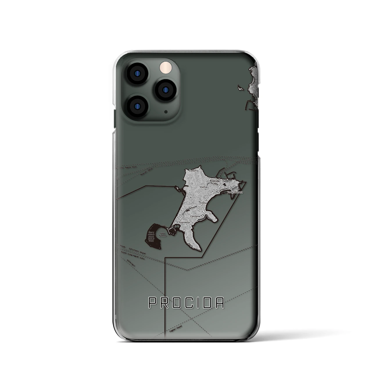 【プローチダ(イタリア)】地図柄iPhoneケース(クリアタイプ)