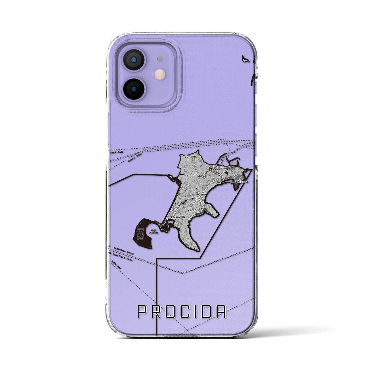 【プローチダ(イタリア)】地図柄iPhoneケース(クリアタイプ)