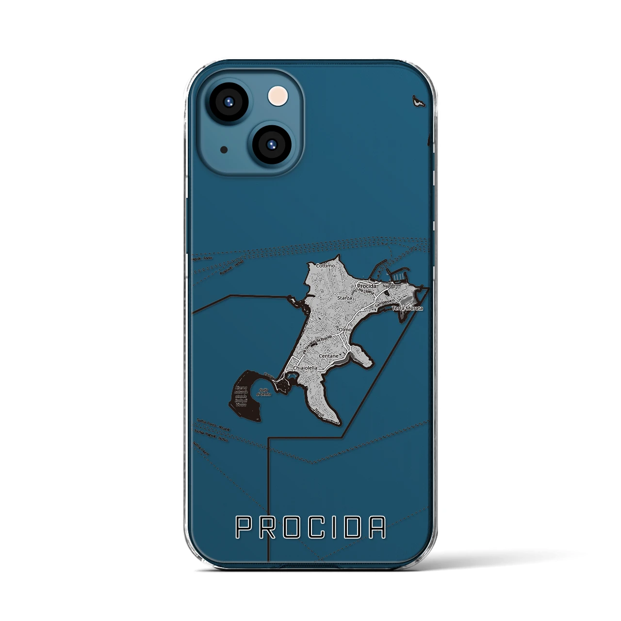 【プローチダ(イタリア)】地図柄iPhoneケース(クリアタイプ)
