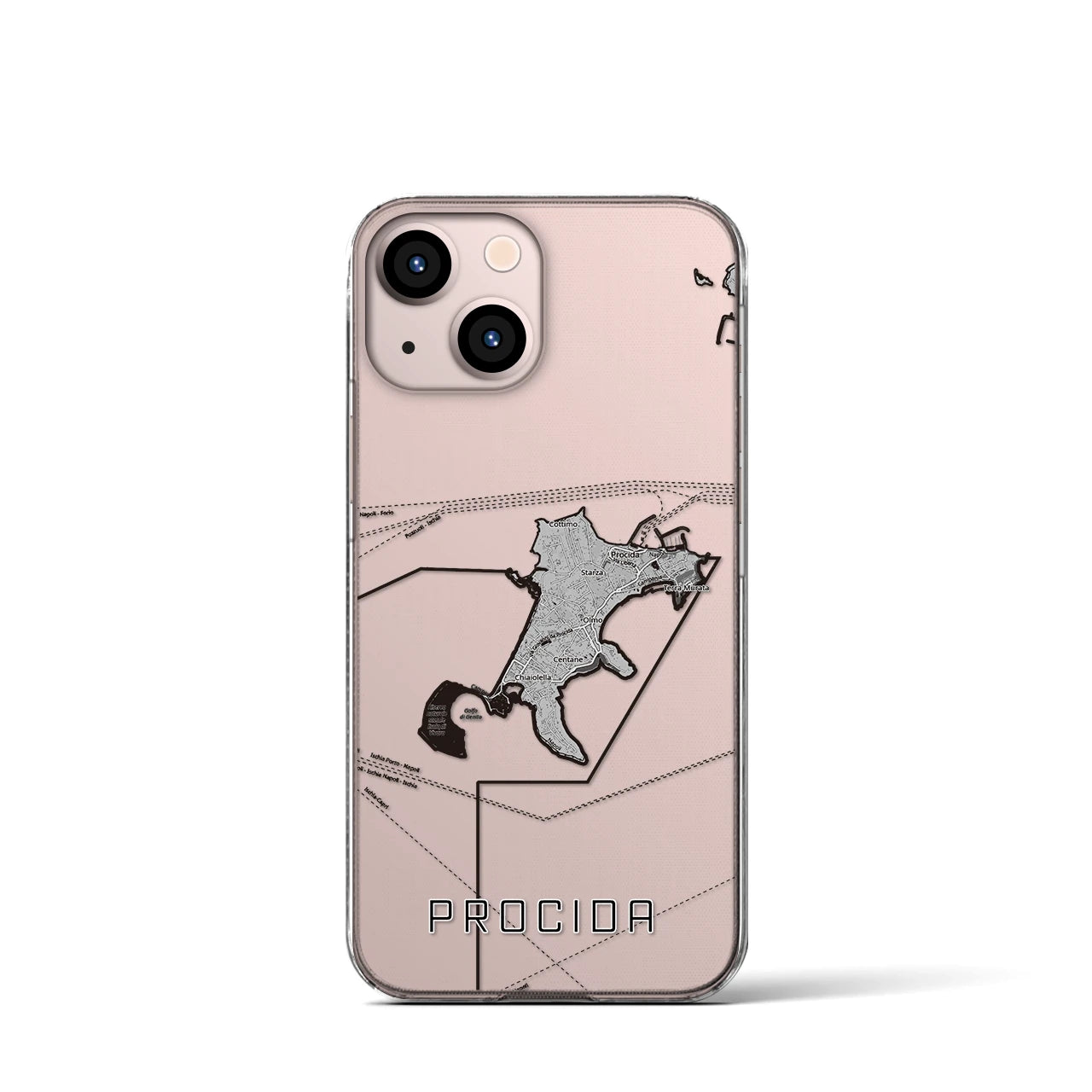 【プローチダ(イタリア)】地図柄iPhoneケース(クリアタイプ)