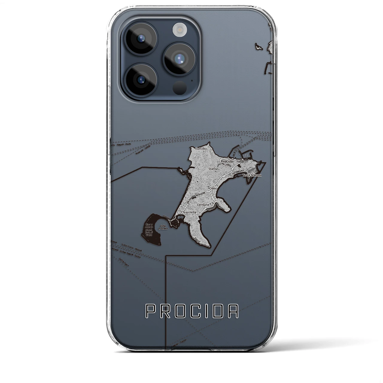 【プローチダ(イタリア)】地図柄iPhoneケース(クリアタイプ)