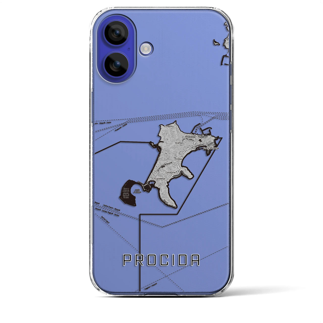 【プローチダ(イタリア)】地図柄iPhoneケース(クリアタイプ)