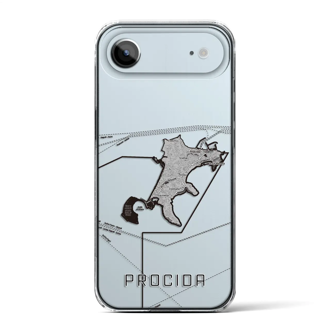 【プローチダ(イタリア)】地図柄iPhoneケース(クリアタイプ)