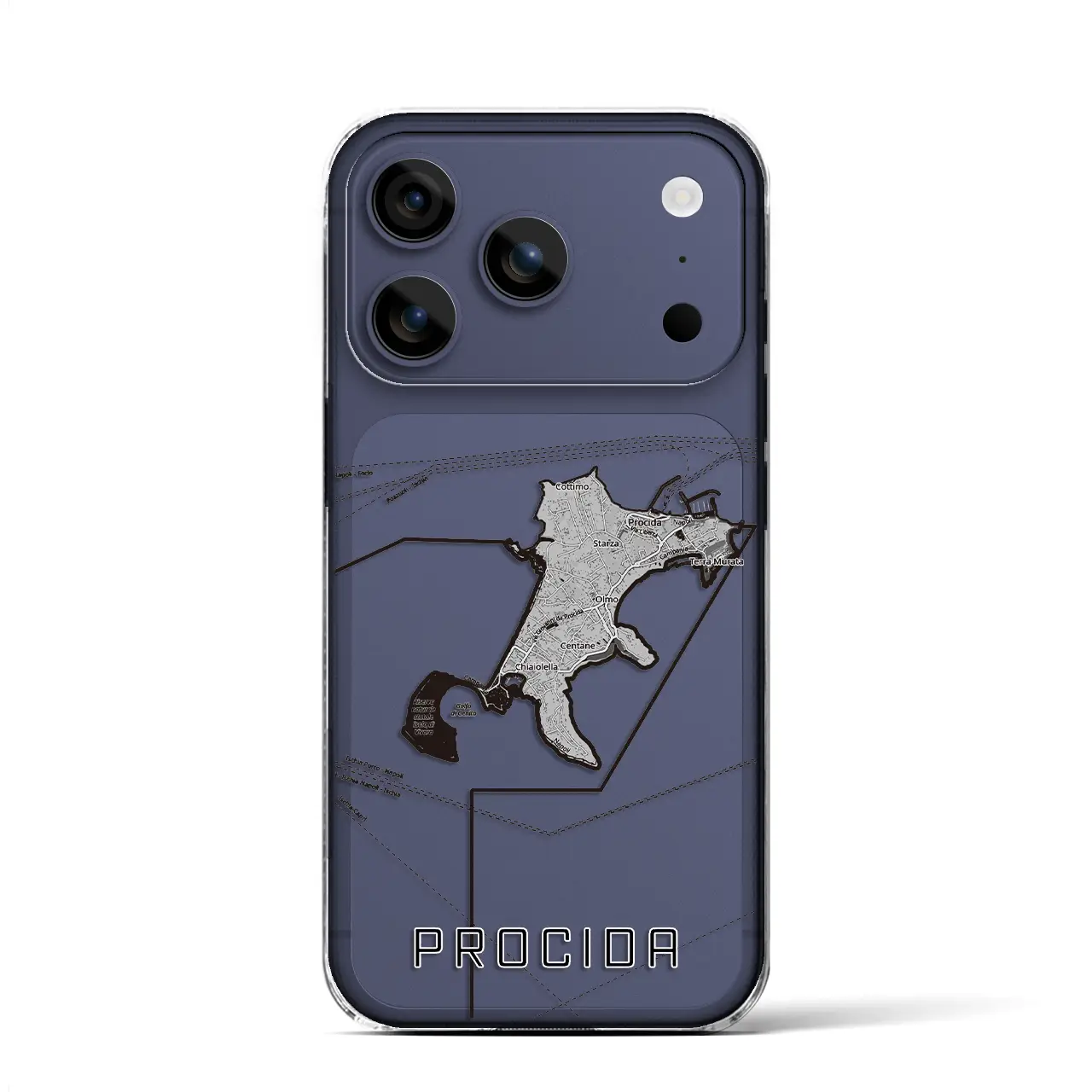 【プローチダ(イタリア)】地図柄iPhoneケース(クリアタイプ)