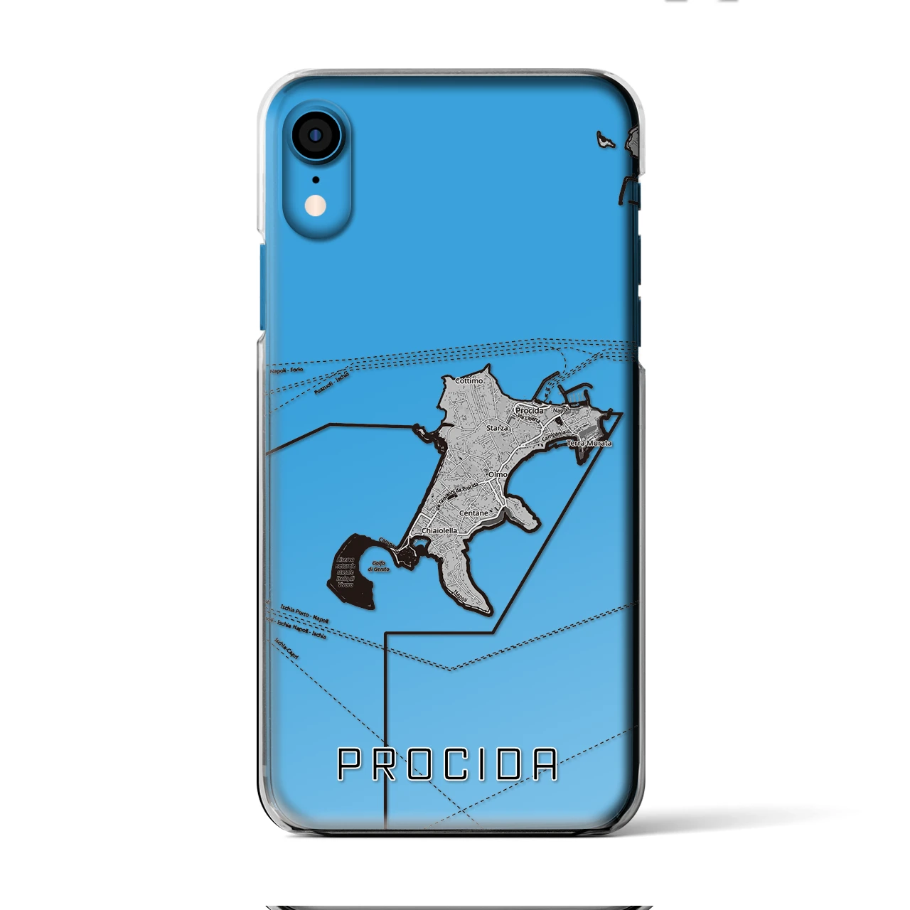 【プローチダ(イタリア)】地図柄iPhoneケース(クリアタイプ)