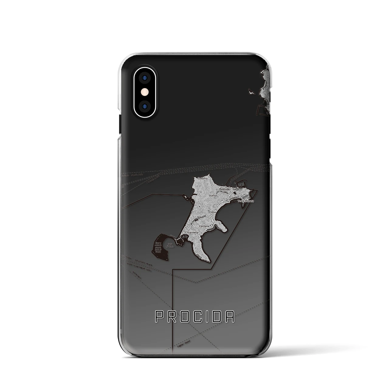 【プローチダ(イタリア)】地図柄iPhoneケース(クリアタイプ)