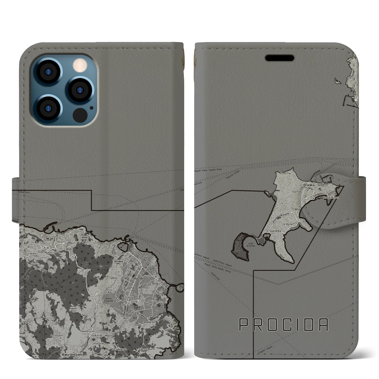 【プローチダ(イタリア)】地図柄iPhoneケース(手帳タイプ)