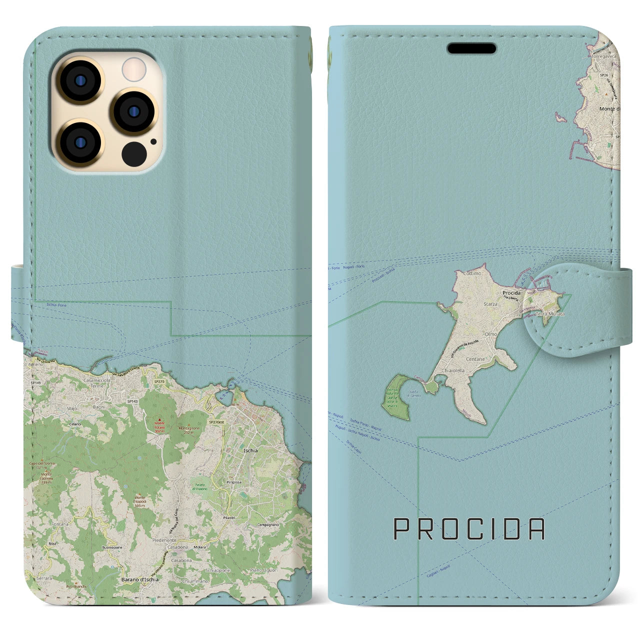 【プローチダ(イタリア)】地図柄iPhoneケース(手帳タイプ)