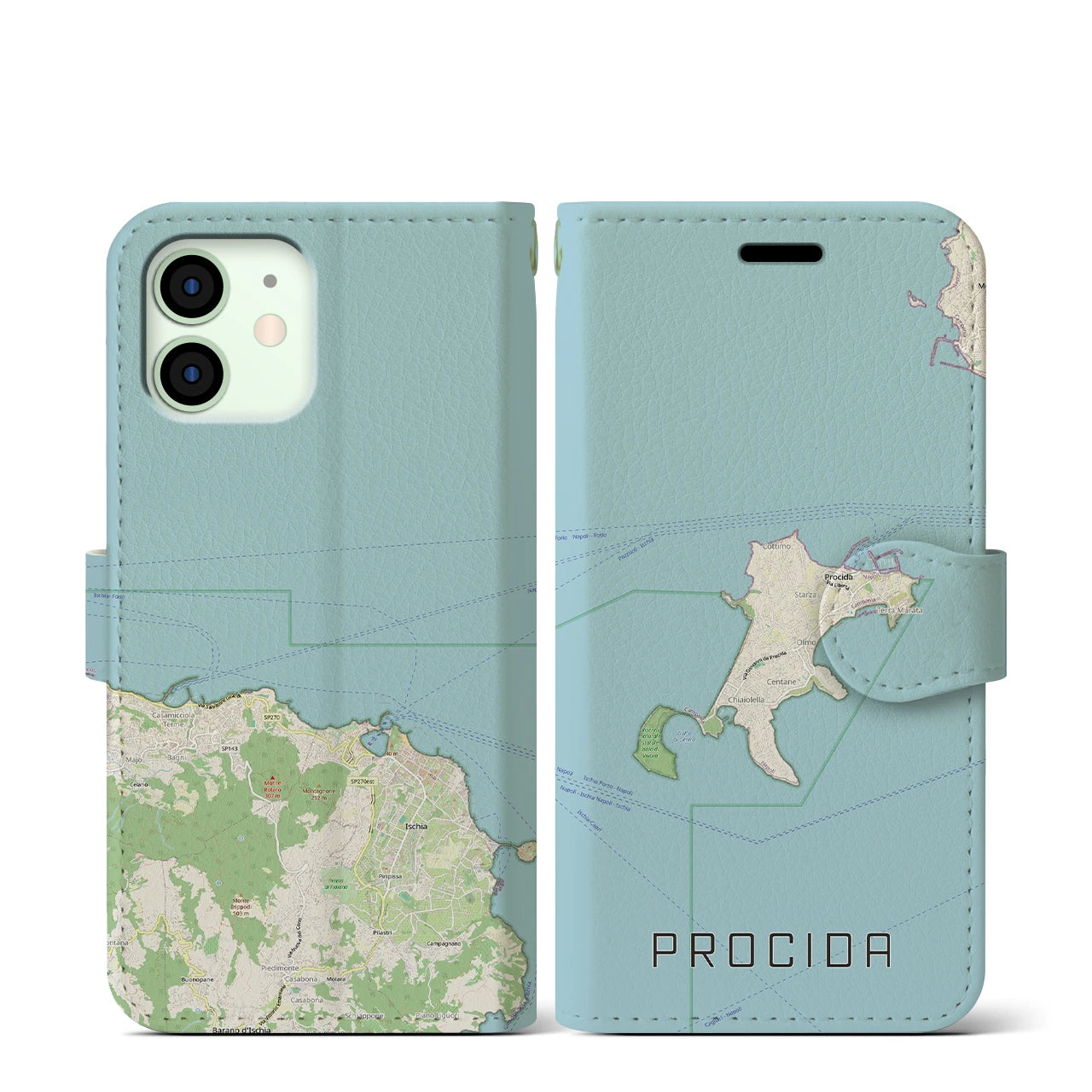 【プローチダ(イタリア)】地図柄iPhoneケース(手帳タイプ)