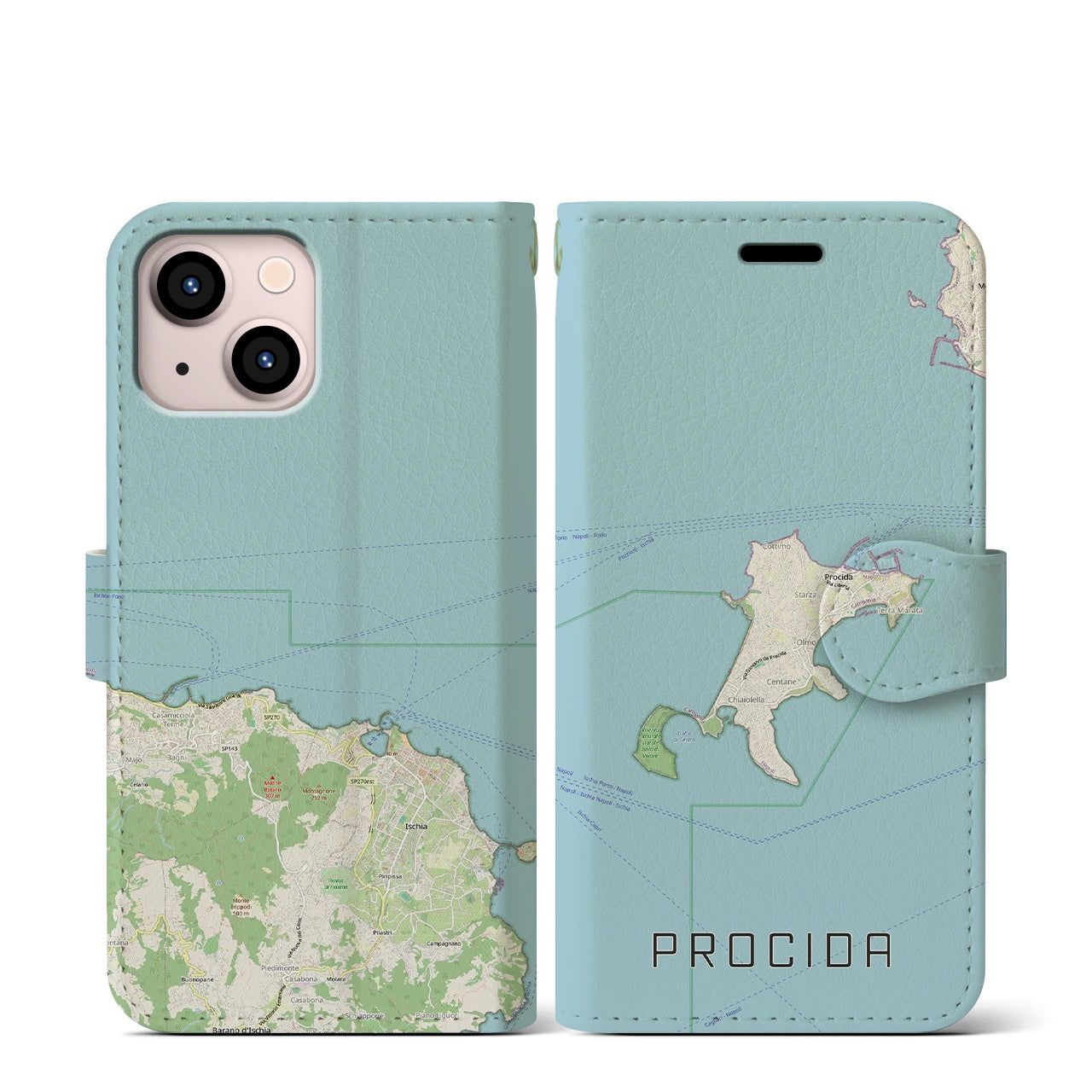 【プローチダ(イタリア)】地図柄iPhoneケース(手帳タイプ)