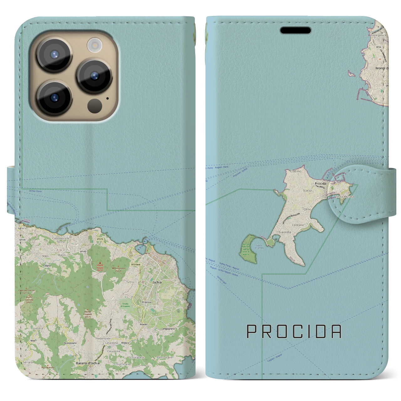 【プローチダ(イタリア)】地図柄iPhoneケース(手帳タイプ)