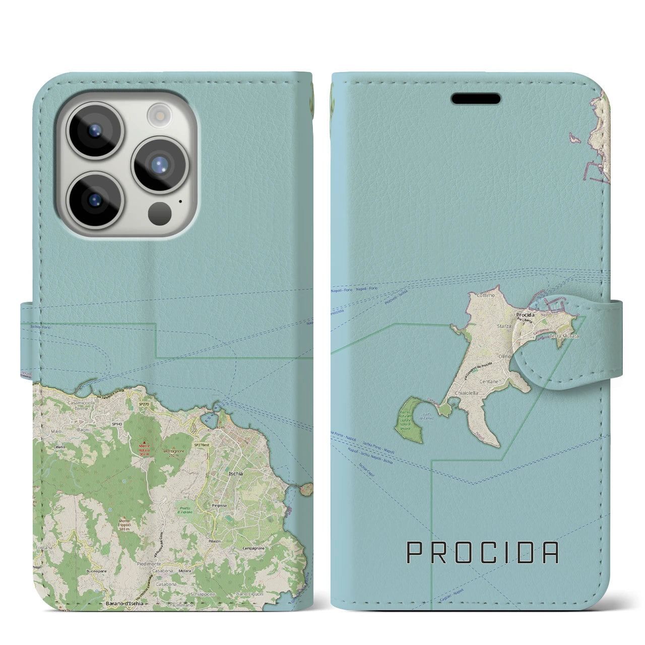 【プローチダ(イタリア)】地図柄iPhoneケース(手帳タイプ)