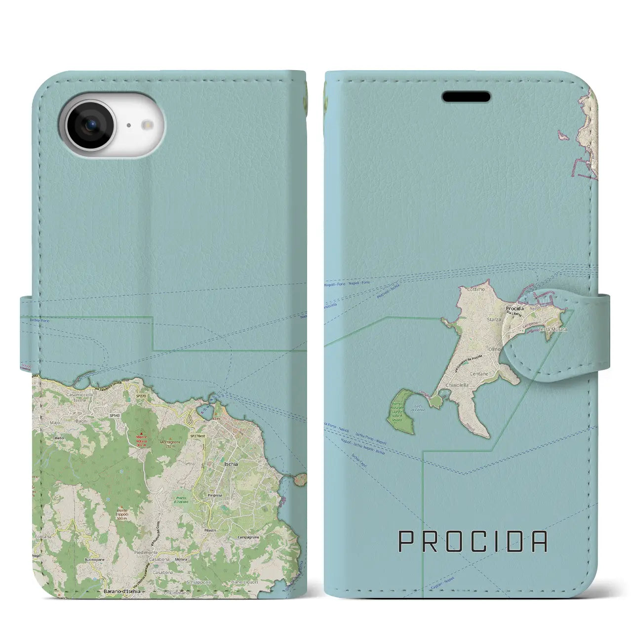 【プローチダ(イタリア)】地図柄iPhoneケース(手帳タイプ)