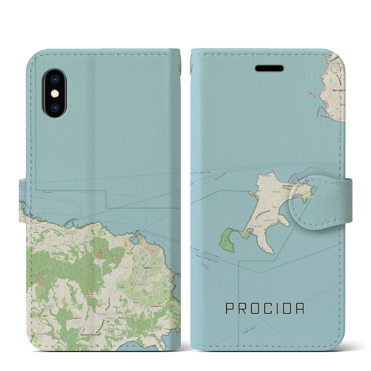 【プローチダ(イタリア)】地図柄iPhoneケース(手帳タイプ)