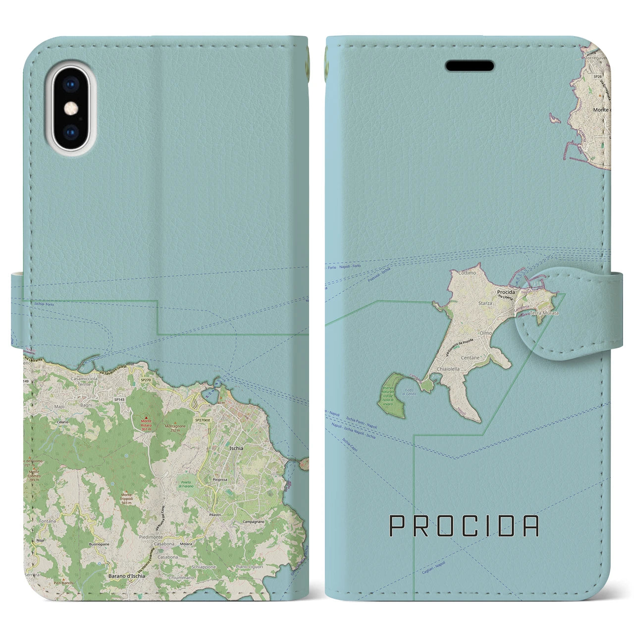 【プローチダ(イタリア)】地図柄iPhoneケース(手帳タイプ)