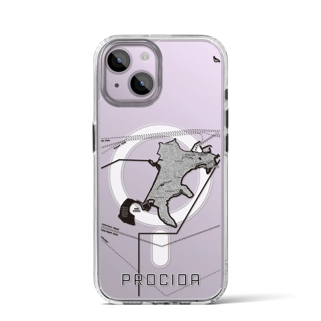 【プローチダ(イタリア)】地図柄iPhoneケース(MagSafeタイプ)