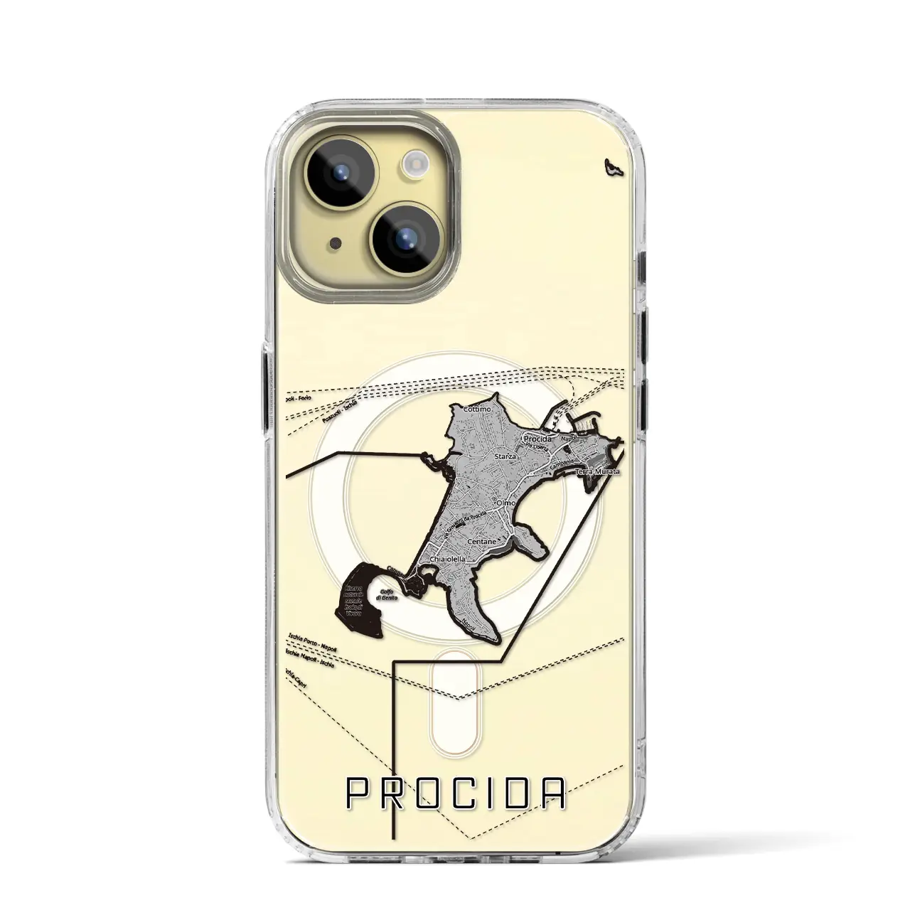 【プローチダ(イタリア)】地図柄iPhoneケース(MagSafeタイプ)