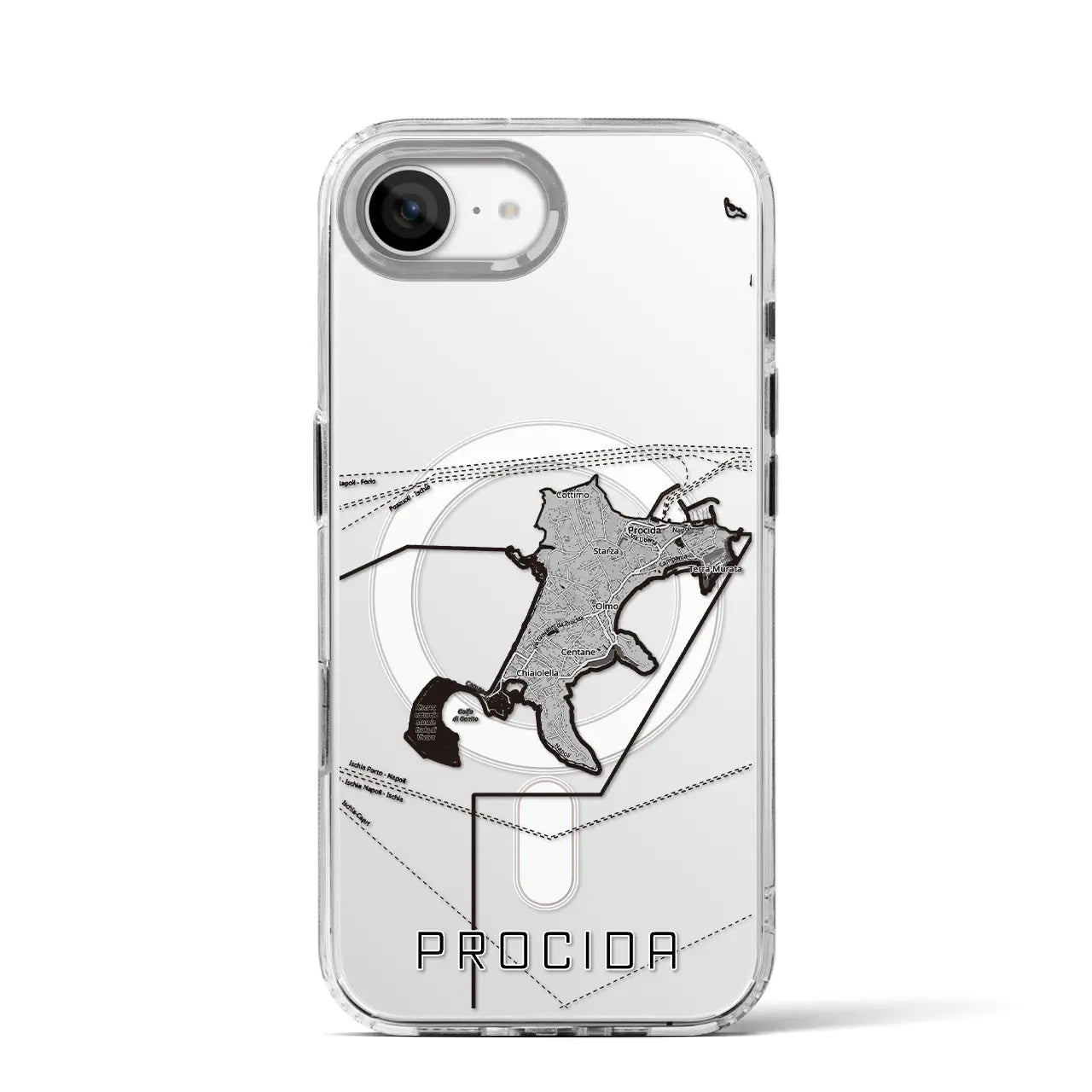 【プローチダ(イタリア)】地図柄iPhoneケース(MagSafeタイプ)