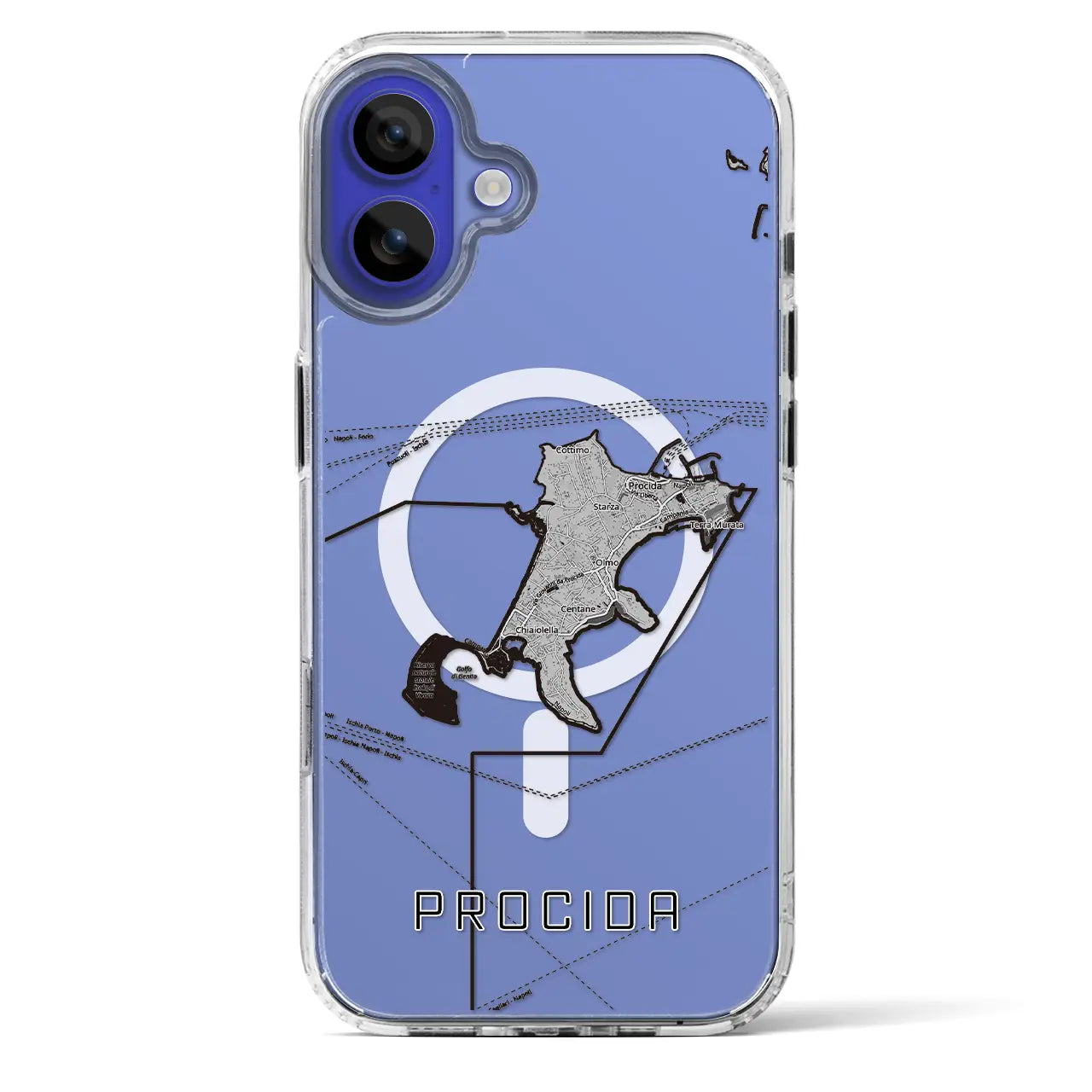 【プローチダ(イタリア)】地図柄iPhoneケース(MagSafeタイプ)