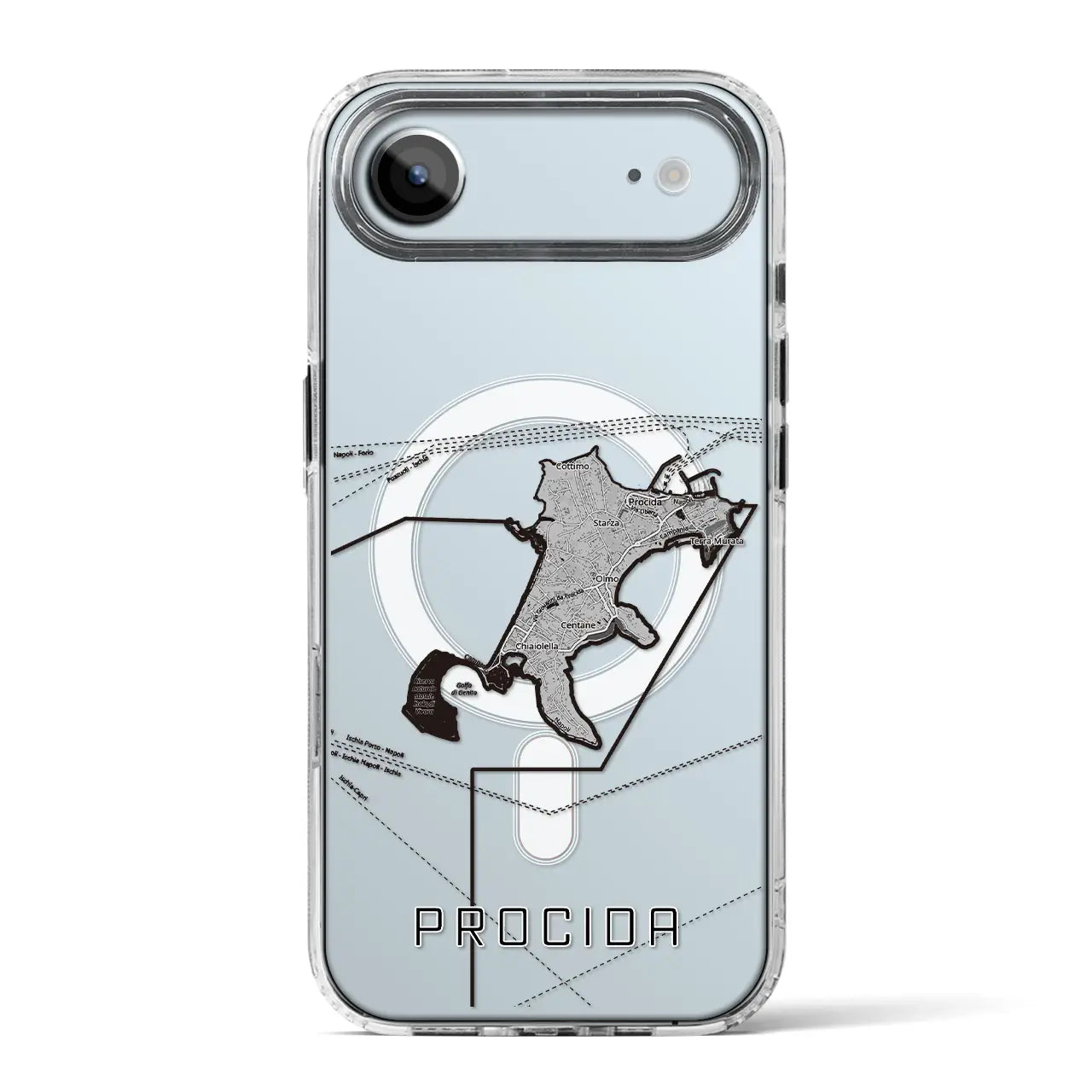【プローチダ(イタリア)】地図柄iPhoneケース(MagSafeタイプ)