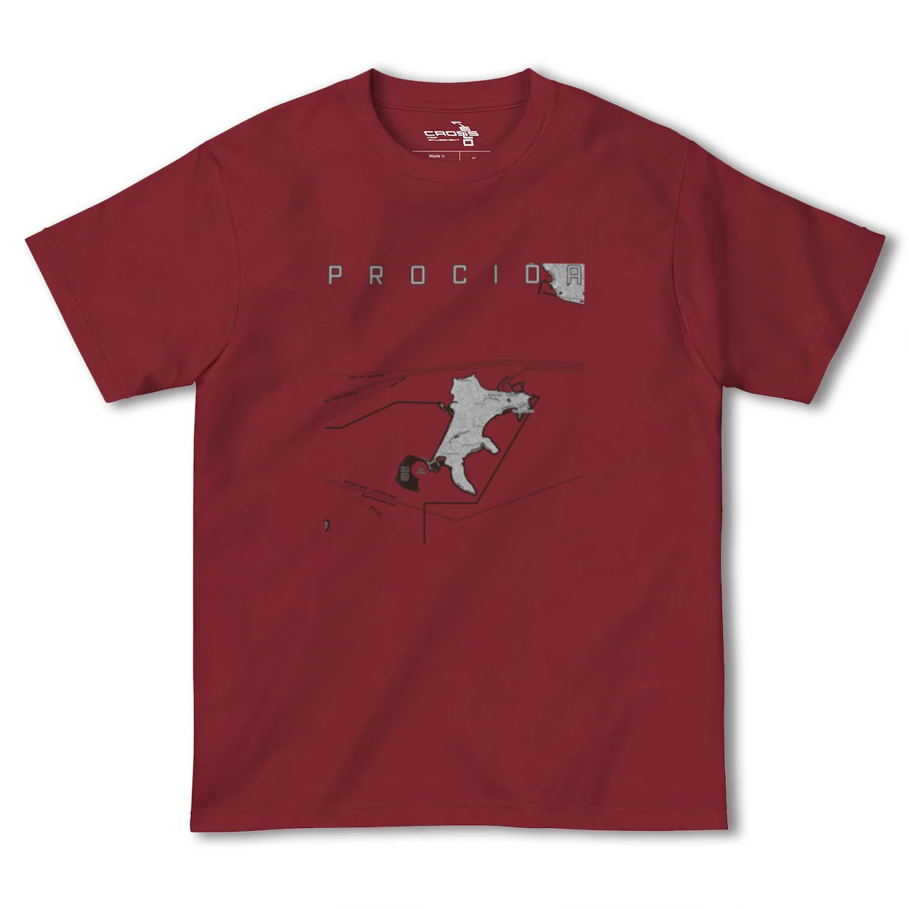 【プローチダ(イタリア)】地図柄ヘビーウェイトTシャツ