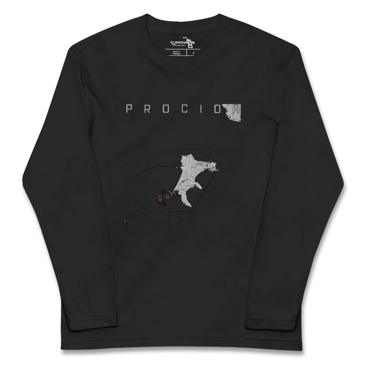 【プローチダ(イタリア)】地図柄ロングスリーブTシャツ