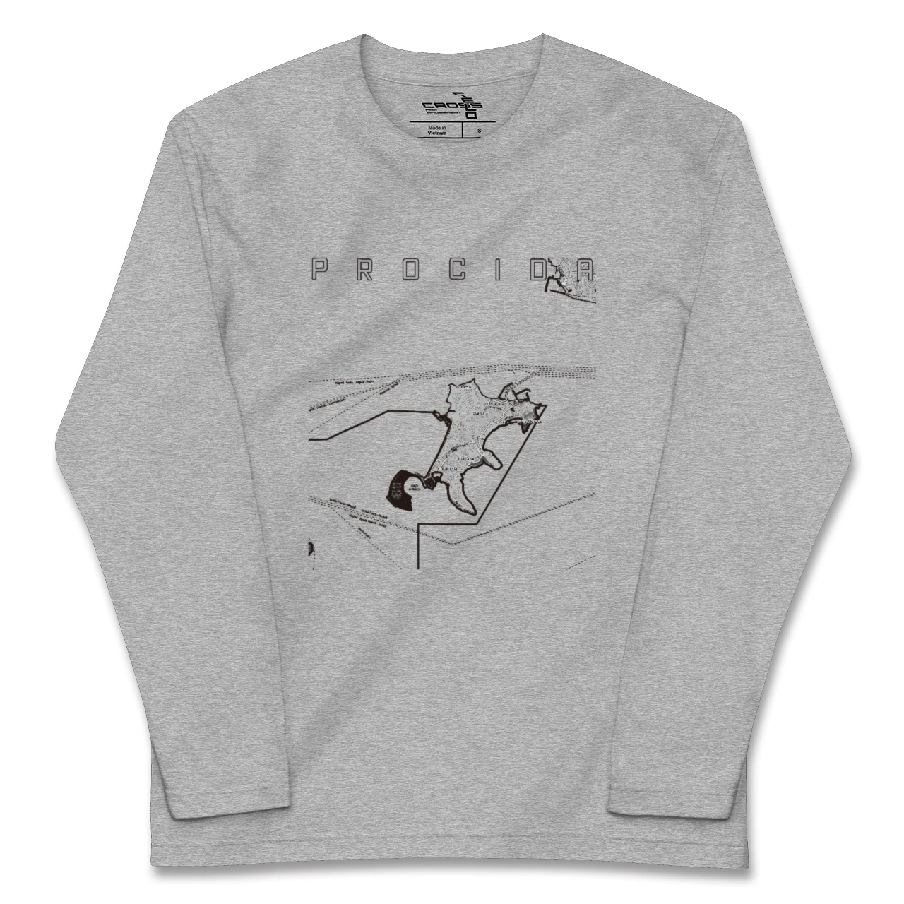 【プローチダ(イタリア)】地図柄ロングスリーブTシャツ