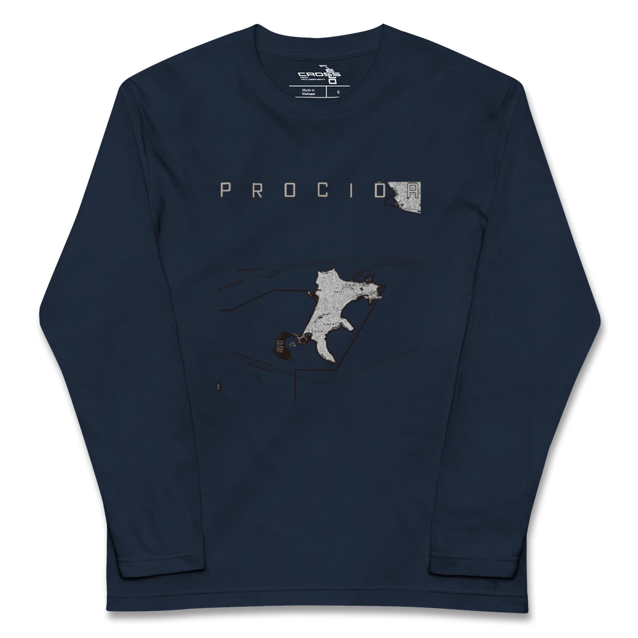 【プローチダ(イタリア)】地図柄ロングスリーブTシャツ