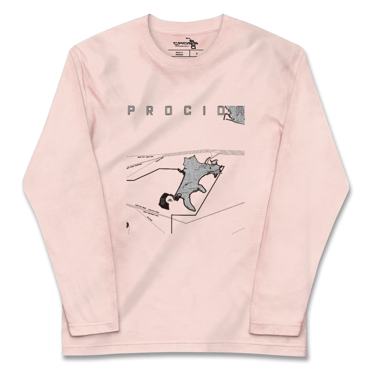 【プローチダ(イタリア)】地図柄ロングスリーブTシャツ