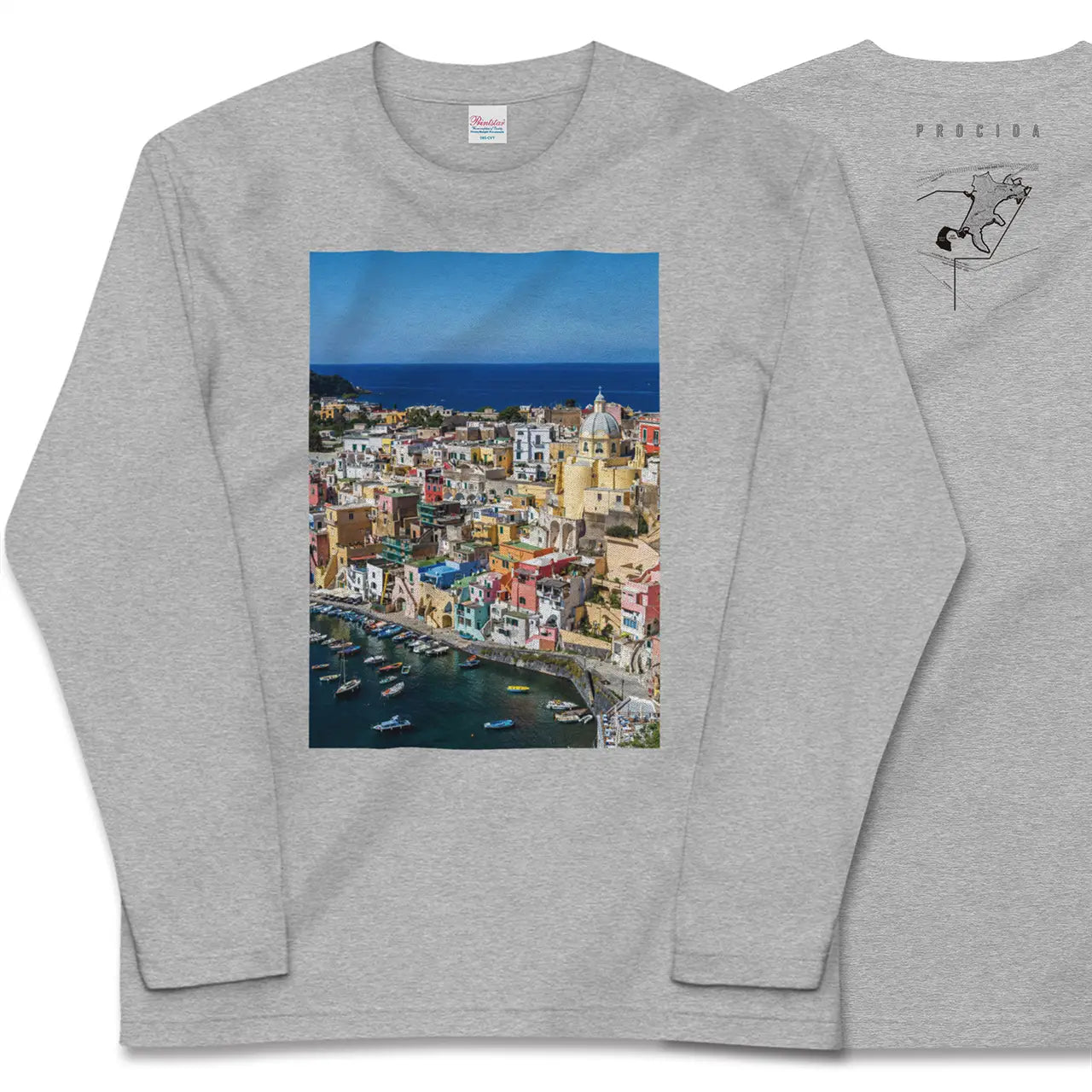 【プローチダ(イタリア)】Map World ロングスリーブTシャツ