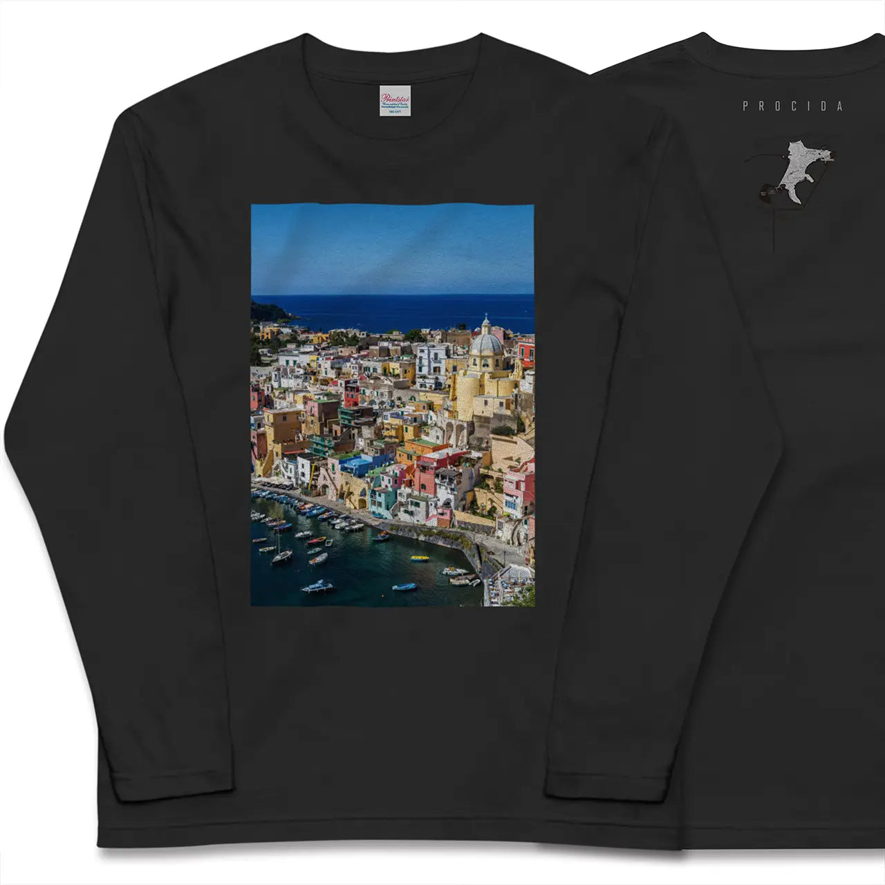 【プローチダ(イタリア)】Map World ロングスリーブTシャツ
