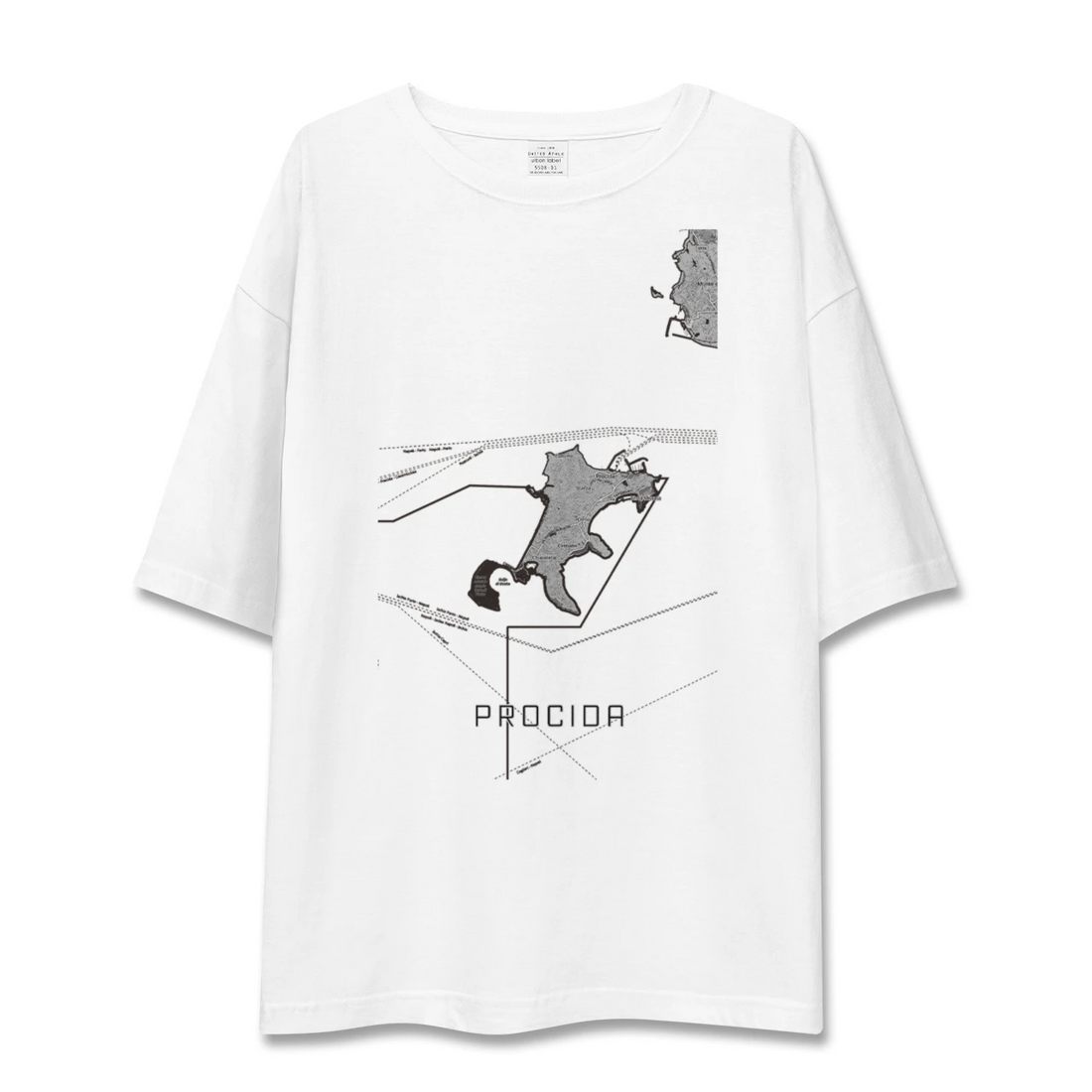 【プローチダ(イタリア)】地図柄ビッグシルエットTシャツ