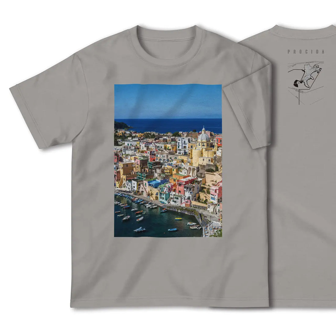 【プローチダ(イタリア)】Map World ハイクオリティTシャツ