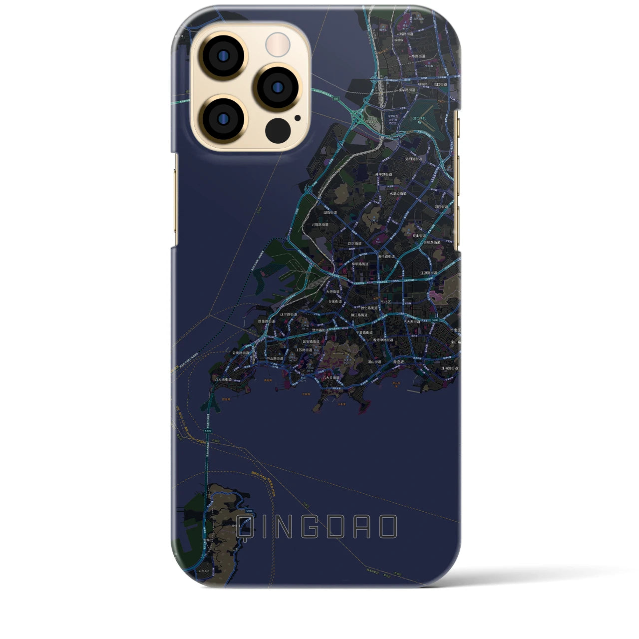 【青島(中華人民共和国)】地図柄iPhoneケース(バックカバータイプ)