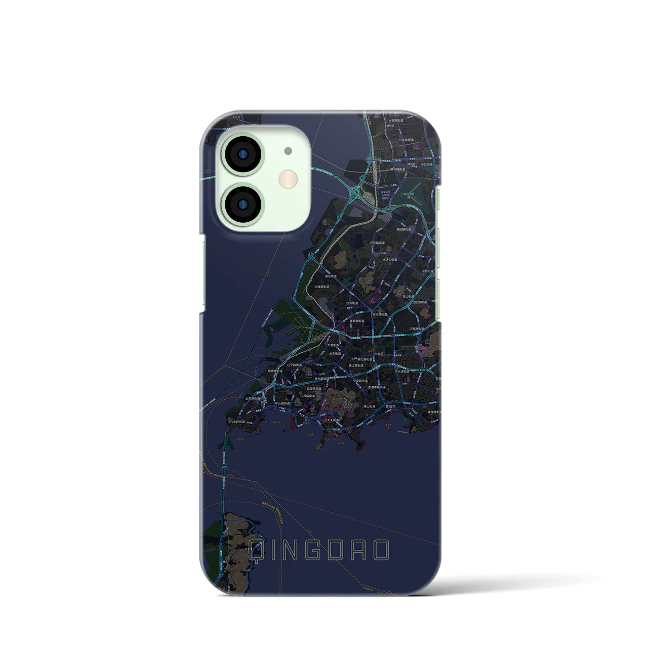 【青島(中華人民共和国)】地図柄iPhoneケース(バックカバータイプ)
