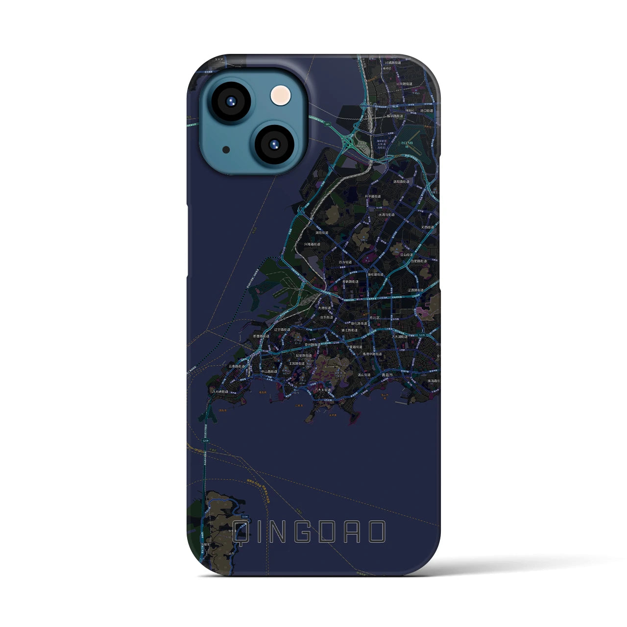 【青島(中華人民共和国)】地図柄iPhoneケース(バックカバータイプ)