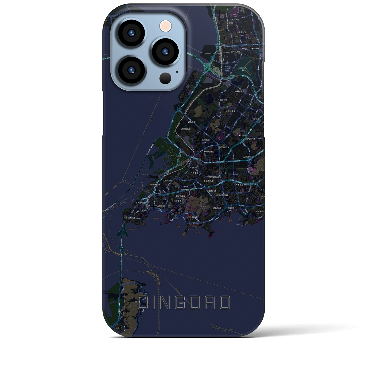 【青島(中華人民共和国)】地図柄iPhoneケース(バックカバータイプ)