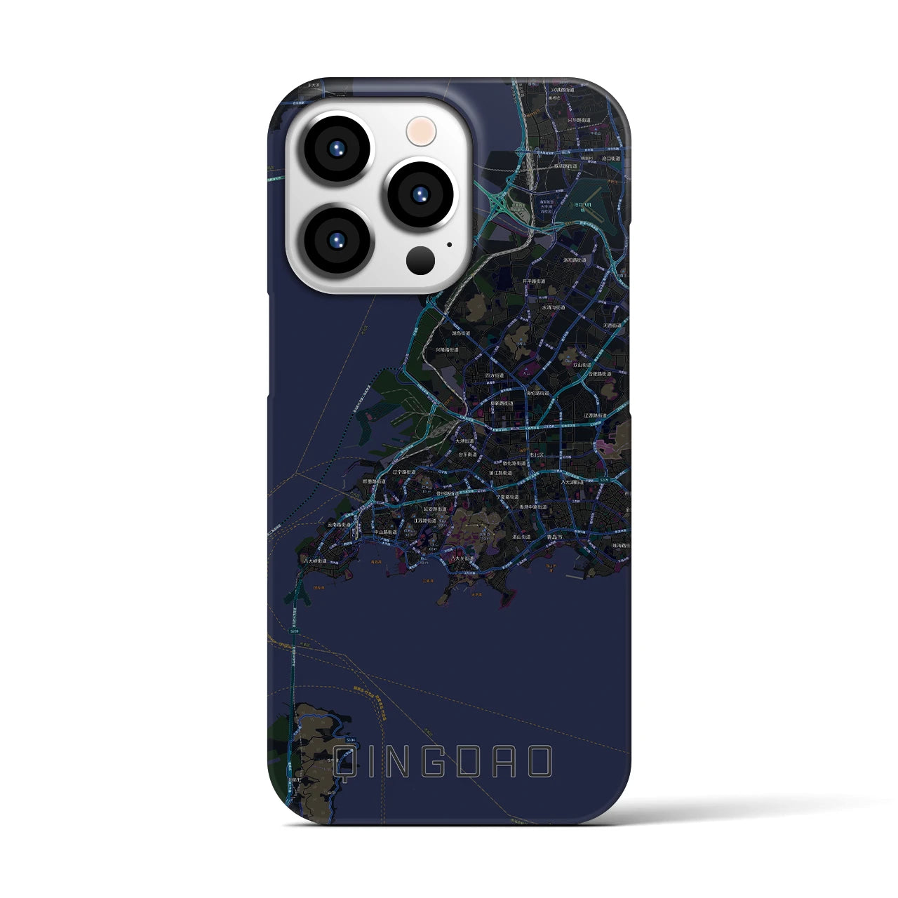 【青島(中華人民共和国)】地図柄iPhoneケース(バックカバータイプ)