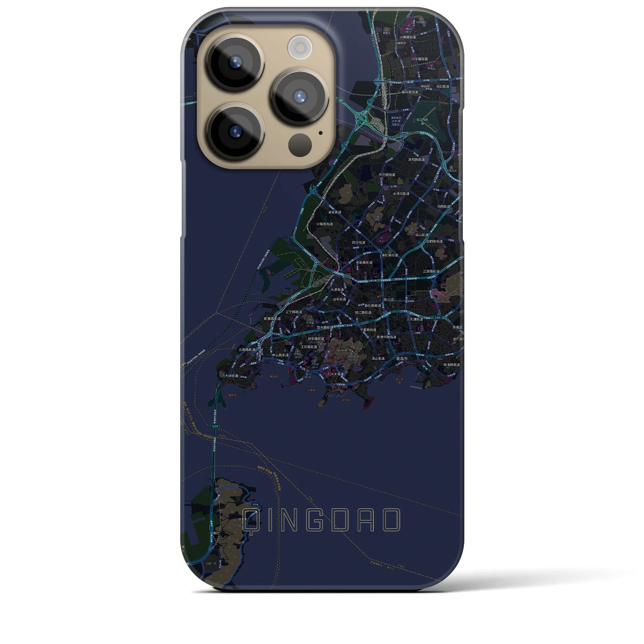 【青島(中華人民共和国)】地図柄iPhoneケース(バックカバータイプ)