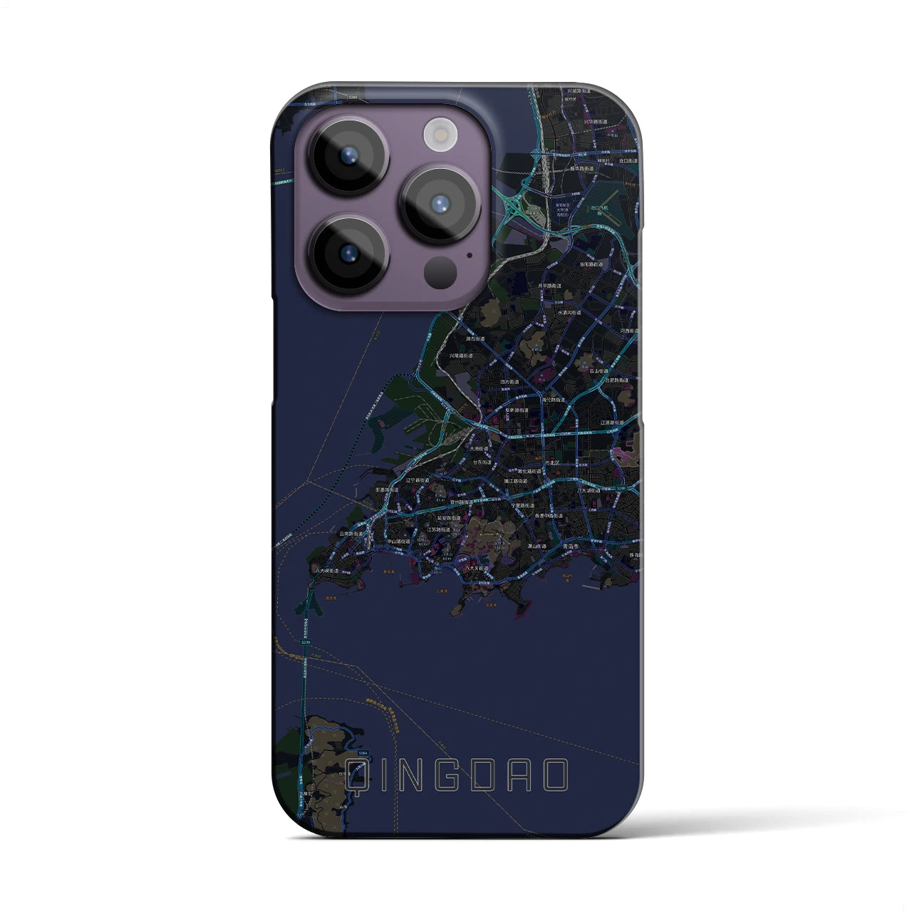 【青島(中華人民共和国)】地図柄iPhoneケース(バックカバータイプ)