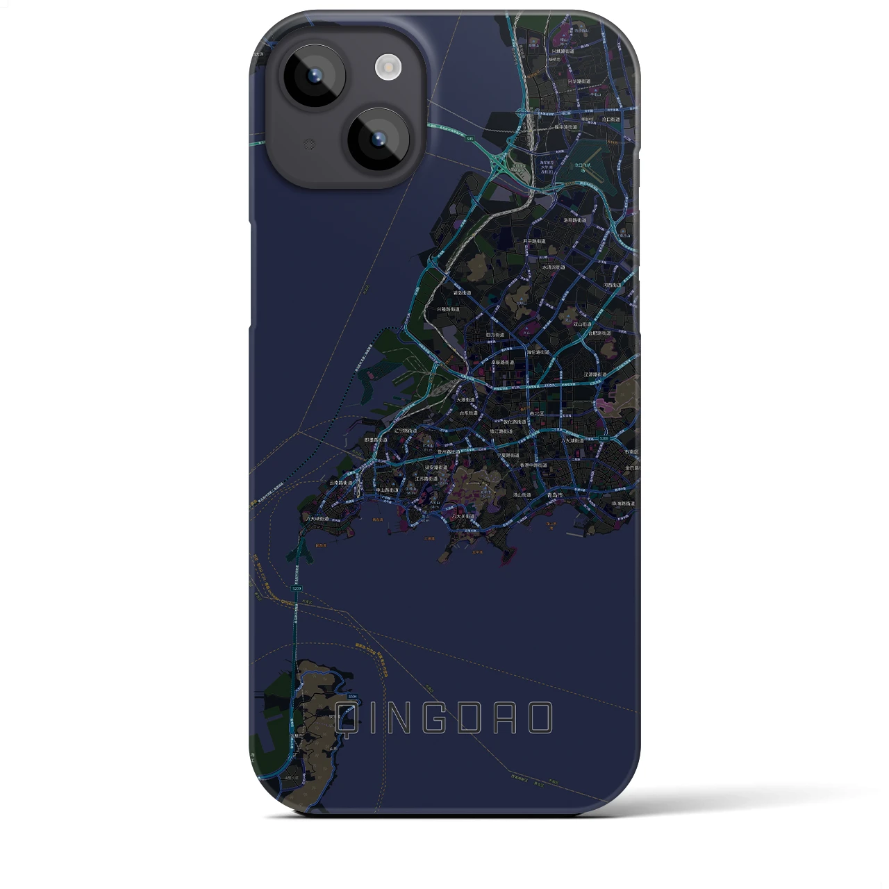 【青島(中華人民共和国)】地図柄iPhoneケース(バックカバータイプ)
