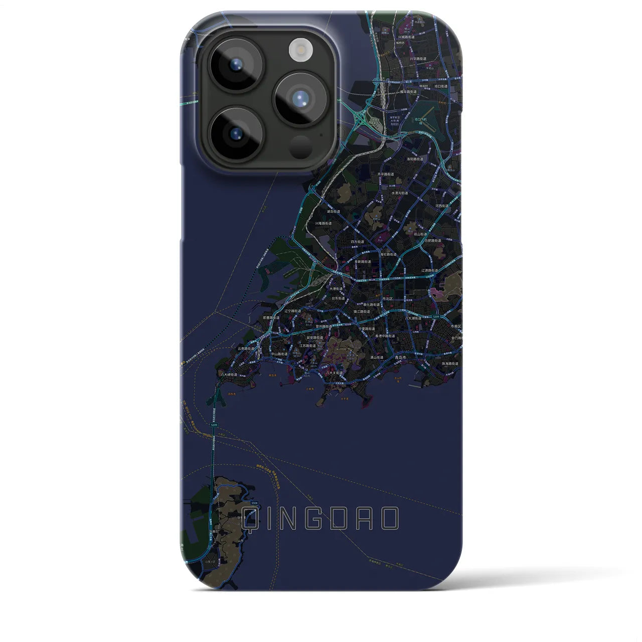 【青島(中華人民共和国)】地図柄iPhoneケース(バックカバータイプ)