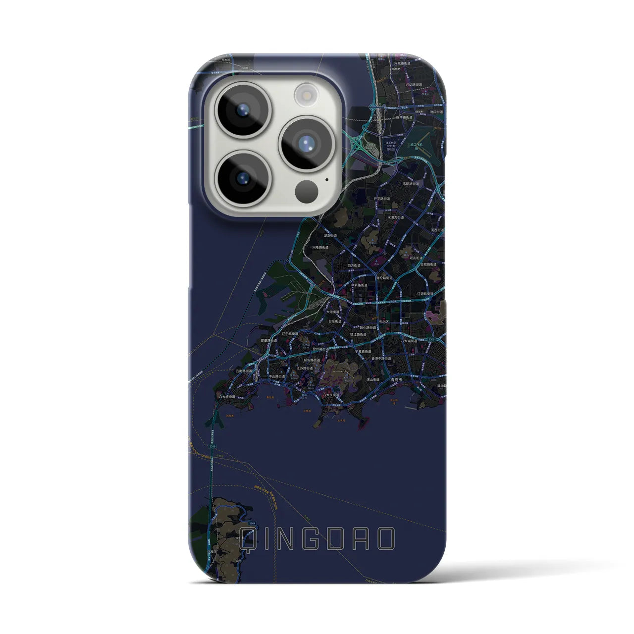 【青島(中華人民共和国)】地図柄iPhoneケース(バックカバータイプ)