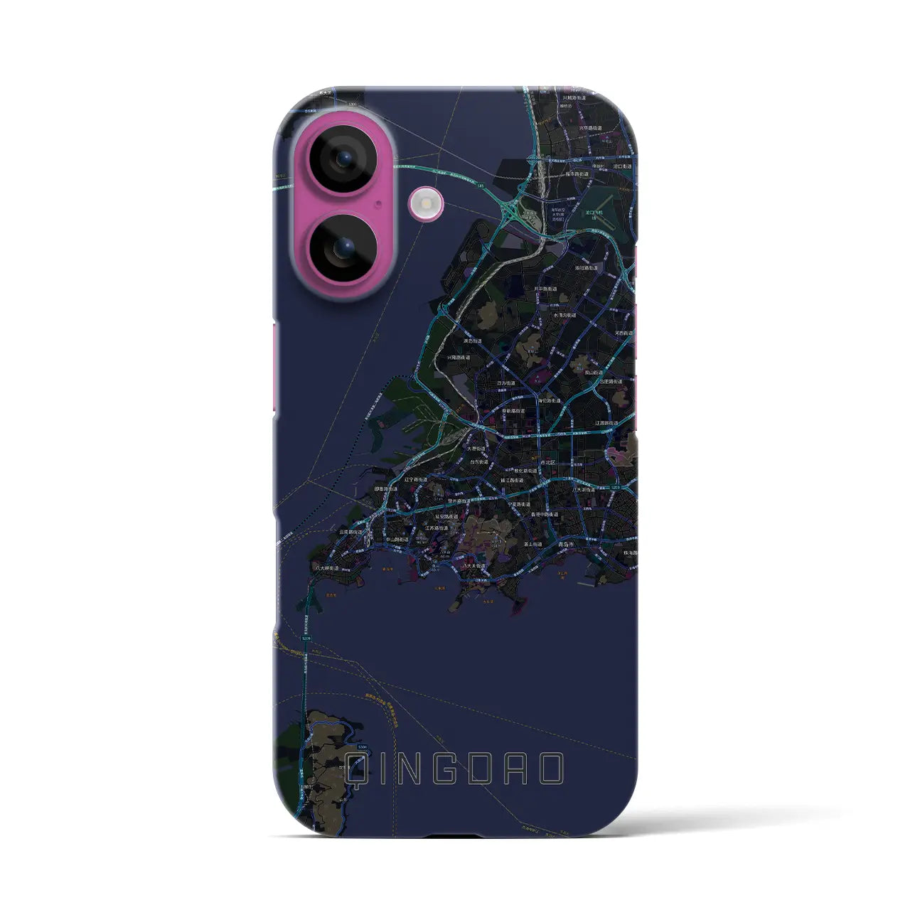 【青島(中華人民共和国)】地図柄iPhoneケース(バックカバータイプ)
