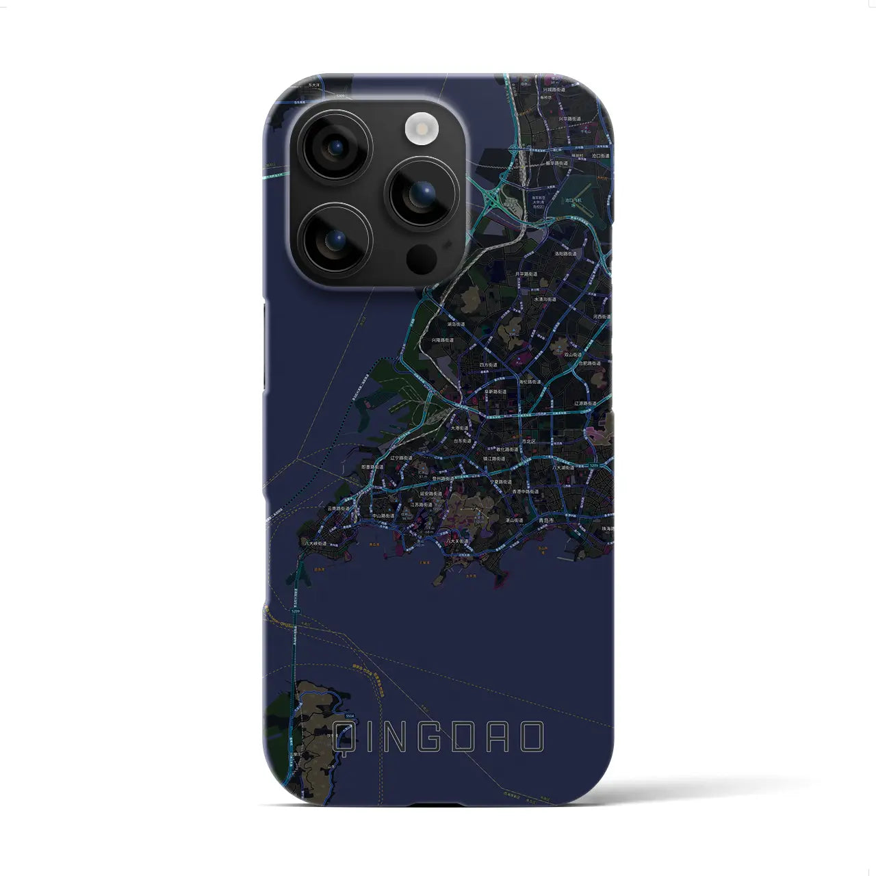 【青島(中華人民共和国)】地図柄iPhoneケース(バックカバータイプ)