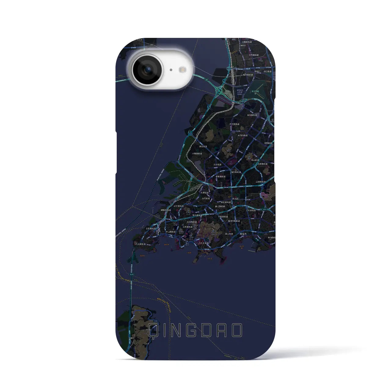 【青島(中華人民共和国)】地図柄iPhoneケース(バックカバータイプ)